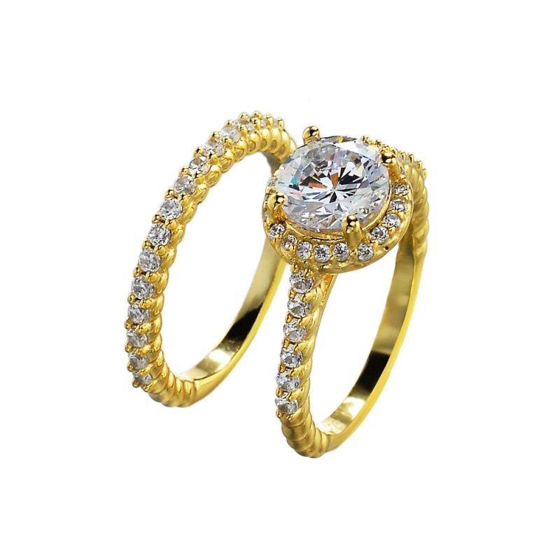 Big Zircon Diamond Round Halo Engagement Rings