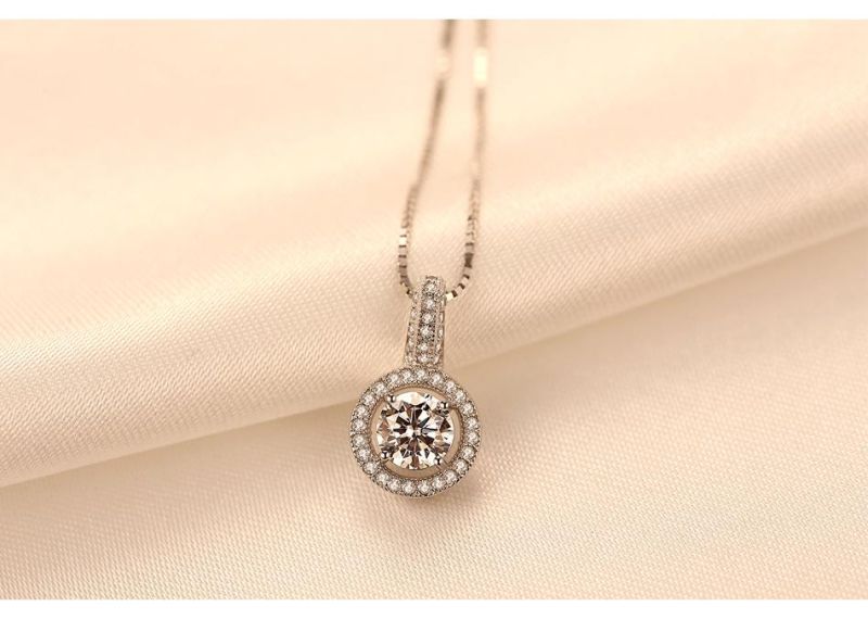 925 Sterling Silver Pendant with Round Cubic Zircon Jewelry