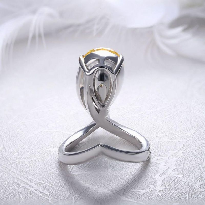 Fashion Jewelry Simulated Gems Diamond Faceted Fine Polished Affordable Handcraft Silver Ring