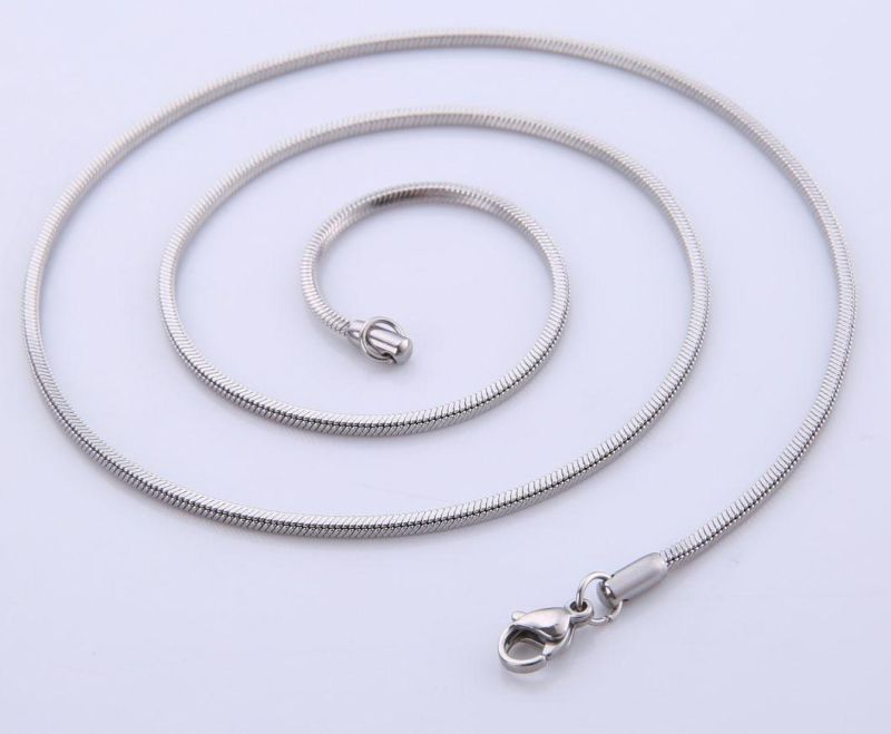 Hip Hop Stainless Steel Square Snake Chain Necklace Fashion Jewelry