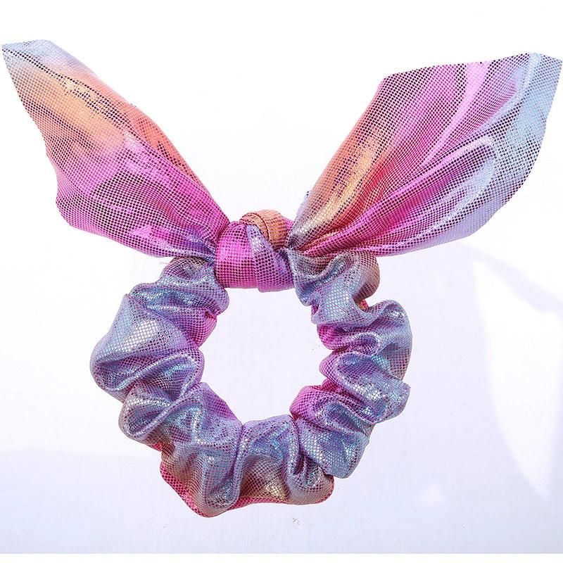 Shining Elastic Unicorn Color Hair Srunchies with Bowknot Hair Band