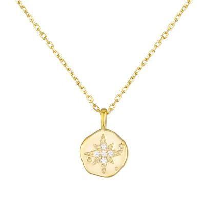 New Hot Selling S925 Sterling Silver Irregular Sun Round Pendant Necklace Best Selling Jewelry