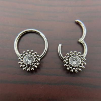 New Style 316L Surgical Stainless Steel Jewelry Fashion Ring Segment Cliker Hinged Segment Ring New Piercing (SH106)