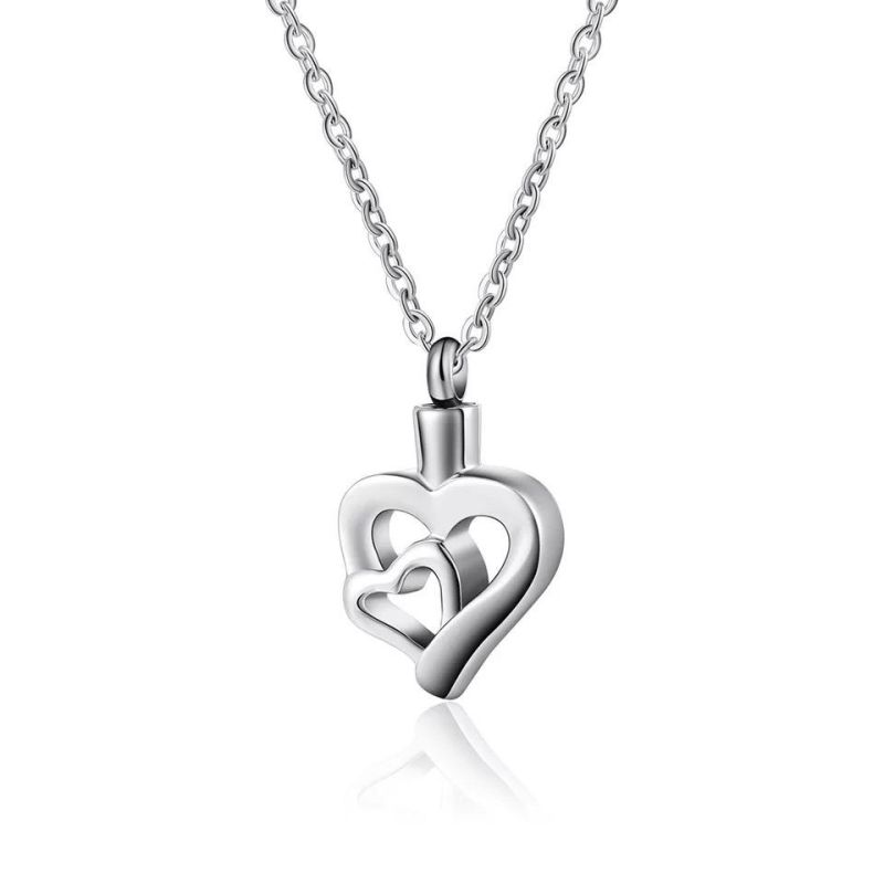 Top Quality Stainless Steel Heart Ashes Perfume Bottle Pendant