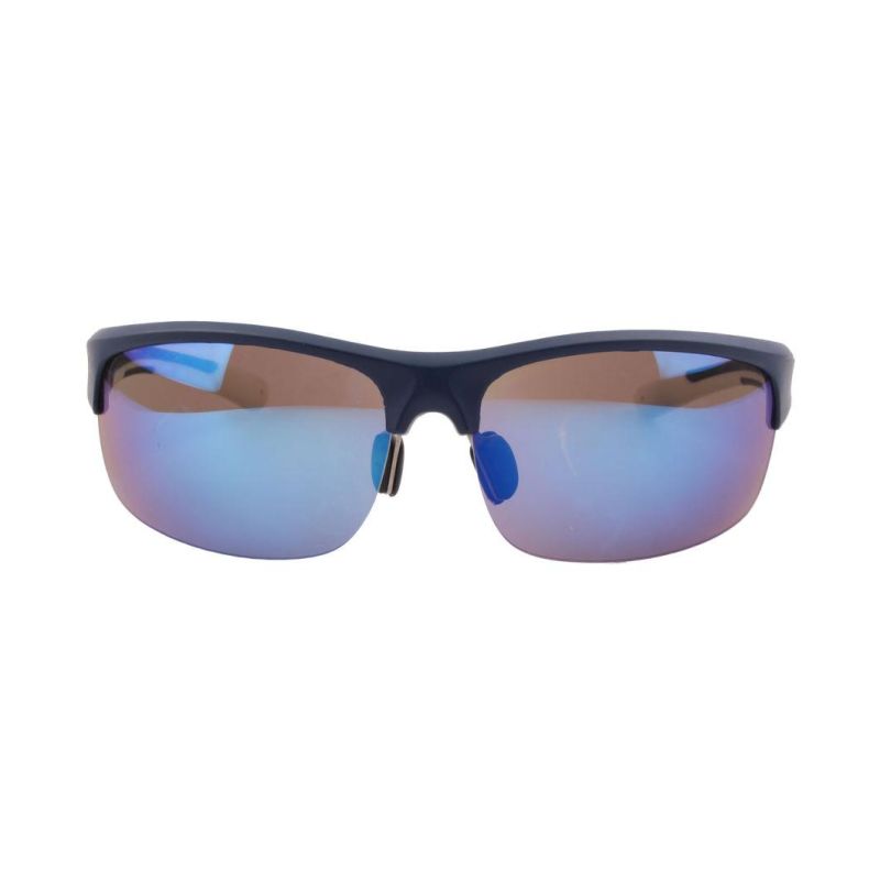 Half Frame Mirrored Lens Sports Sunglasses