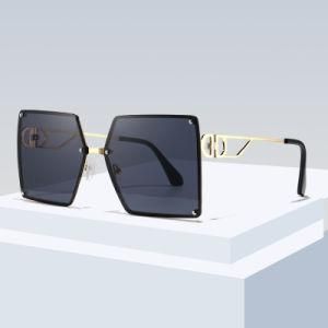 Hot Sale Fashion Big Gold Frame Square Sunglasses