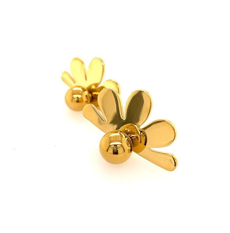 Daisy Flower Stud Summer Gold Earrings for Women