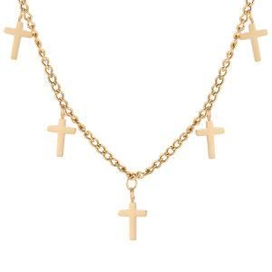 Fashion Religious Custom Cross Stainless Steel Women Jewelry Necklace