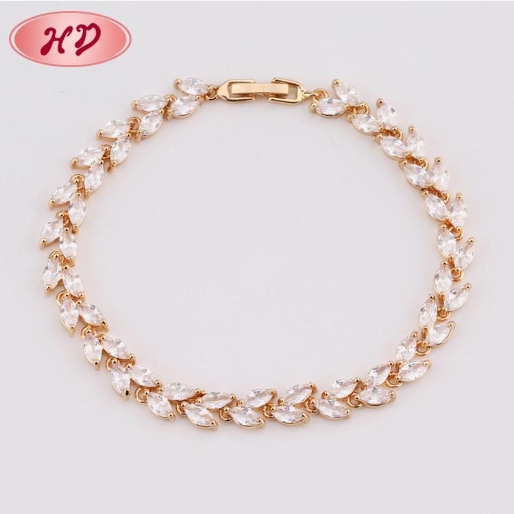 Custom Fashion Jewelry Elegant Diamond 18K Gold Bracelet