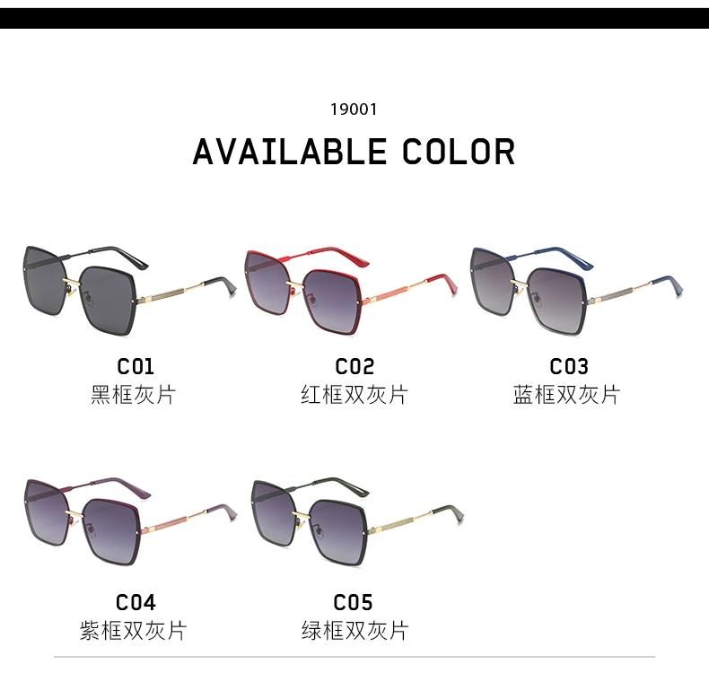 Polarized Sunglasses Fashion Net Red Same Style Female Male Black Plain Face Sunglasses