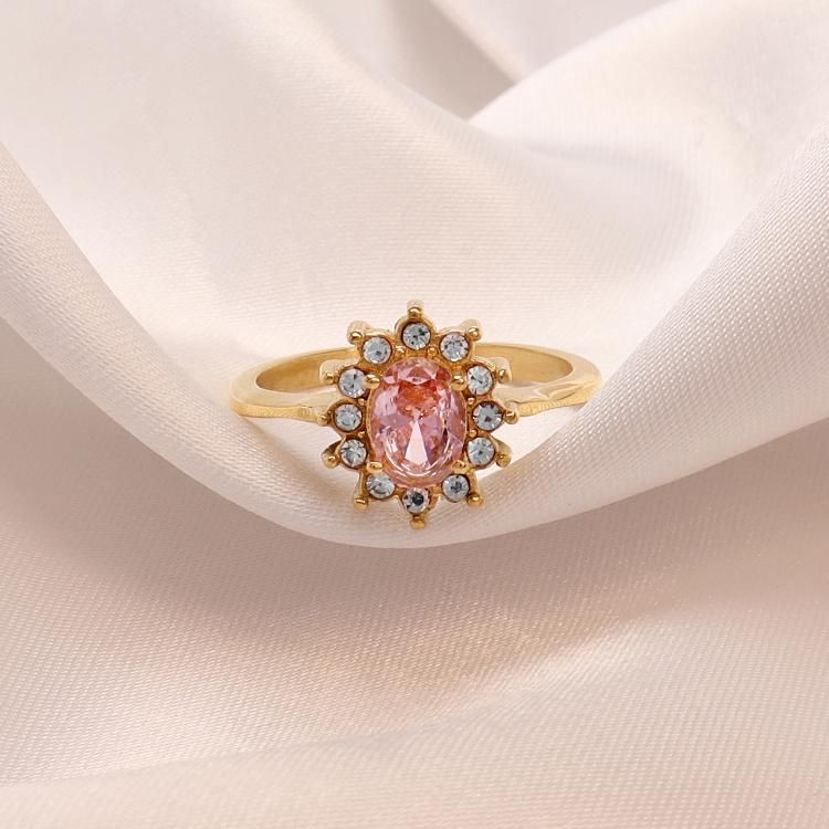 Engagement Wedding Ring Big Diamond Rings Jewelry Women Cheap Price 18K Gold Ring