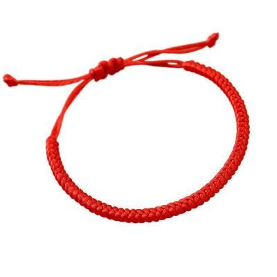 2022 Chinese New Year Red String Rope Feng Shui Lucky Strap Friendship Handmade Bracelet Charm Bracelet Adjustable Braided Rope Bracelet