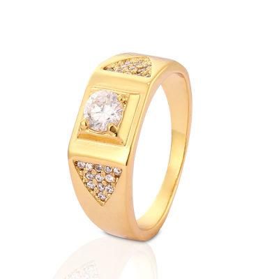 Fashion Engagement Wedding Jewelry 18K Gold Plated Stainless Steel Silver Man Finger Rings Design