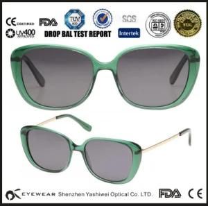Handmade High Quality 100% Ture Color Acetate Sunglasses with Metal Temple