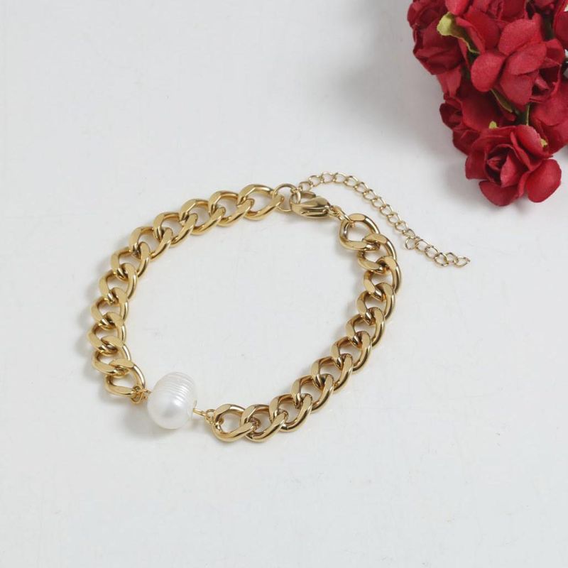 Manufacturer Custom Gold Filled Fashion Jewelry 14K 18K High Quality Non Tarnish Gold Jewelry Stainless Steel Bracelet Vermeil jewellery