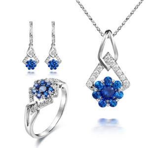 Elegant Hot Selling Fashion Flower Tanzanite Stone Jewelry Set