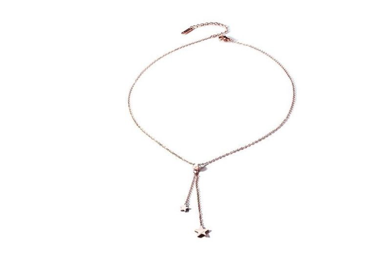 Double Star Roes Gold Jewelry Necklaces for Clothes