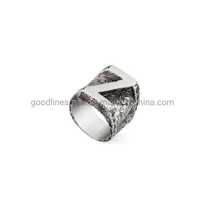 2021new Letter Ring Fine Carving Pattern Personalized Fashion Rings Jewelry