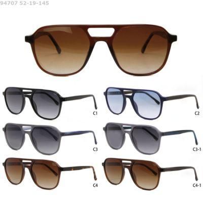 Casual Style Double Bridge for Unisex Classic Injection Acetate Polarized Sunglasses