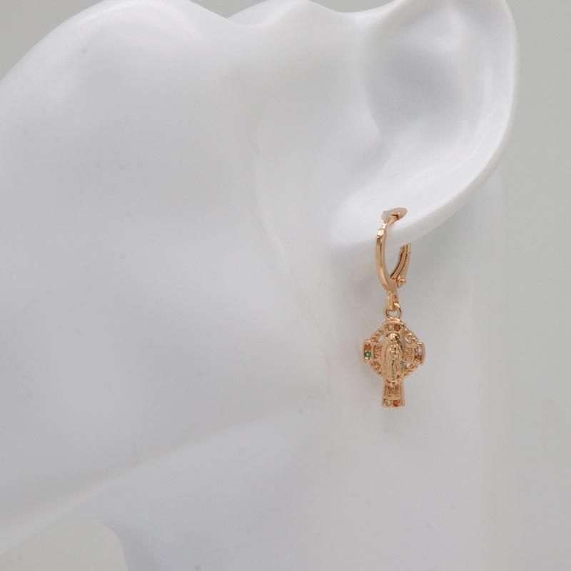 Christian Gold Plated Jewelry Cross Earrings