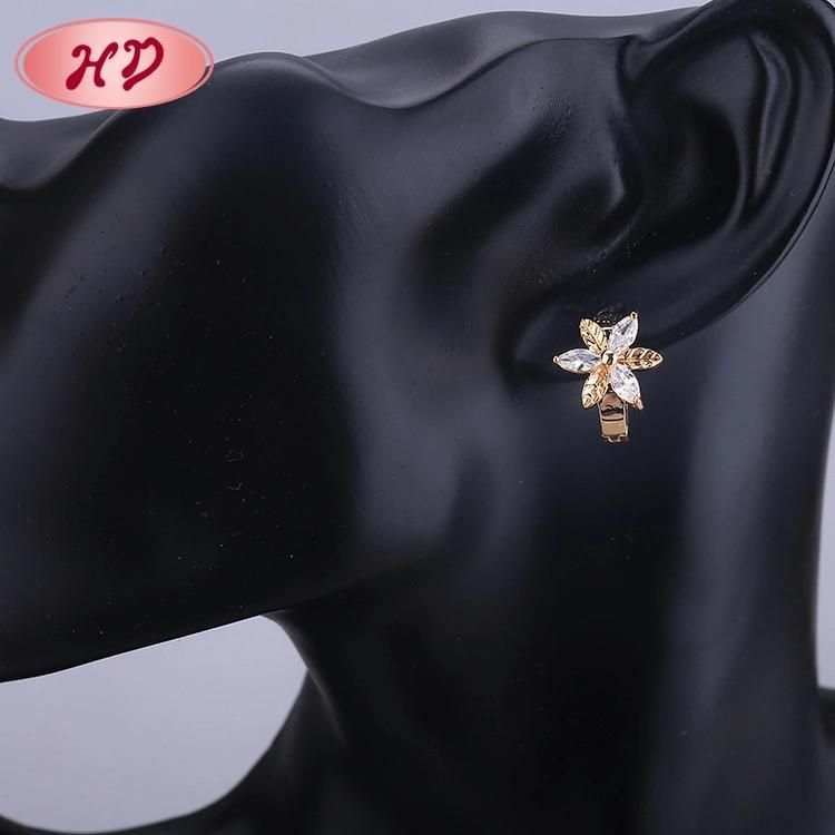 Latest Designs Wedding Colorful Crystal 18K Rose Gold Earrings