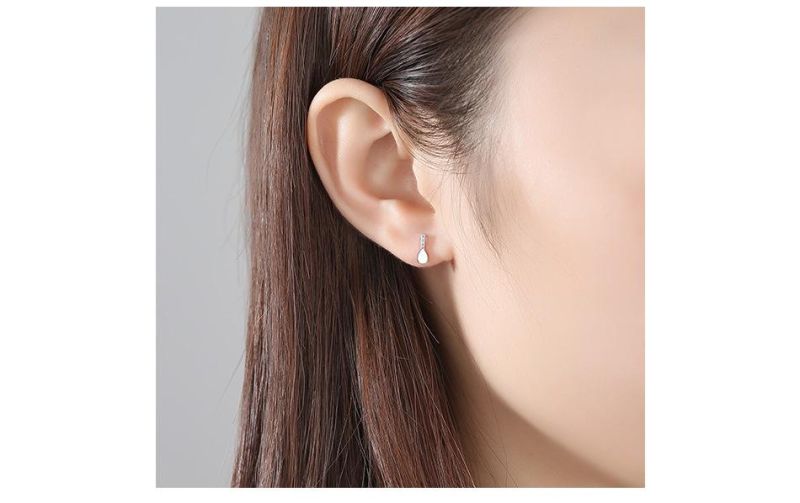 Water Droplets Series Women Silver Jewelry Stud Earrings