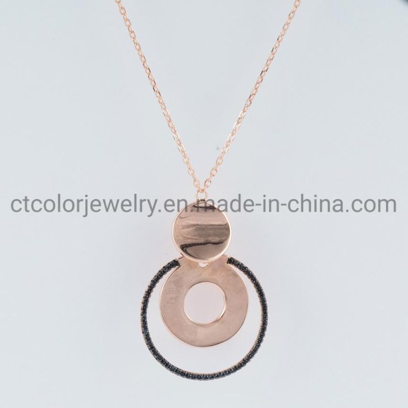 Fashion Accessories 925 Sliver Flower Shape Necklaces Jewelry Pendants Fashion Charm Silver Plated Choker Necklace for Women