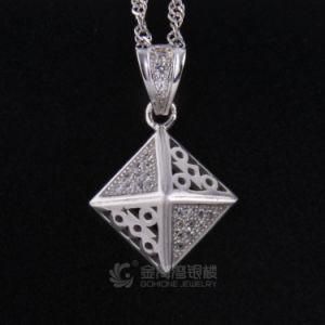 Fashion Halo Designed 925 Sterling Silver Pendant