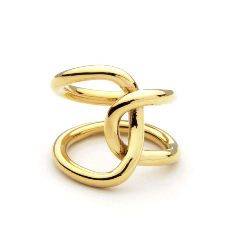 Luxury Jewelry Women Finger Copper Gold Ring