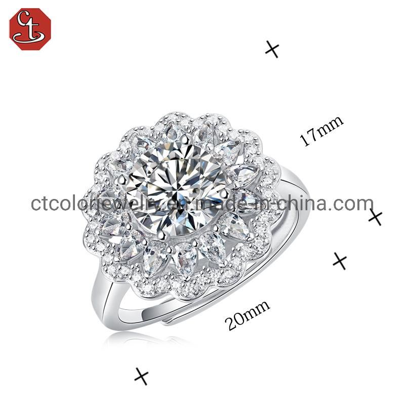 Hot Sale elegant style Moissanite diamond ring Fashion Accessories women′s jewelry