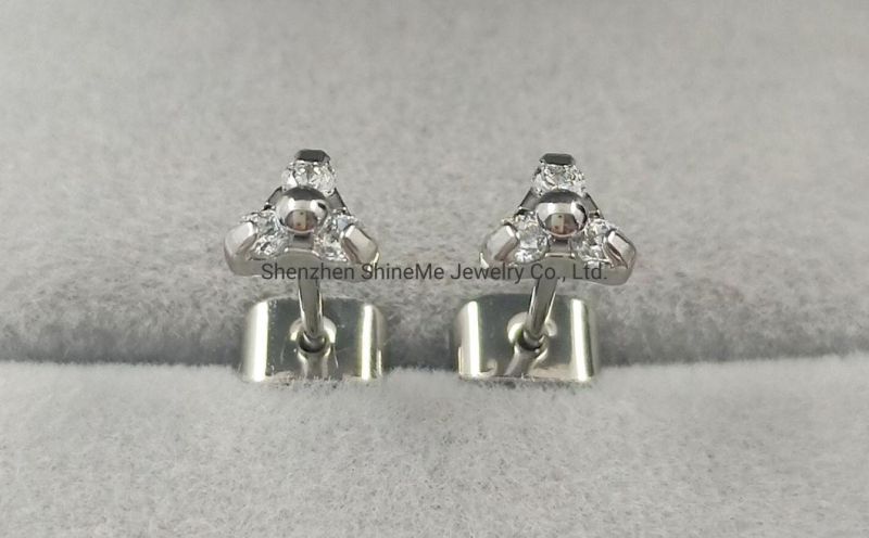 Fashion Jewelry Top Quality ASTM F136 Titanium Piercing CZ Ear Studs Earrings Tper11