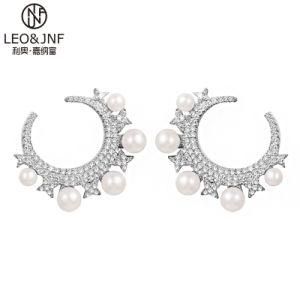 Wholesale Star Moon Pearl Earrings Fashion Earrings High Quality Female Valentine&prime;s Day Gift Zircon Earrings