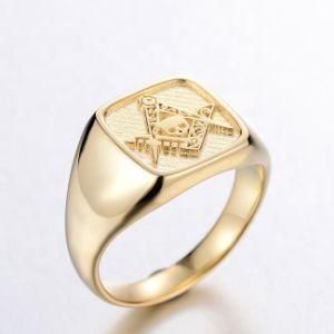 Customizable Logo Simple Silver Signet Ring Engrave Skull Gold Ring Jewelry Vintage Mens Signet Rings