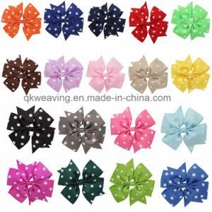 Wholesale Boutique Ribbon White Dots Hair Bows