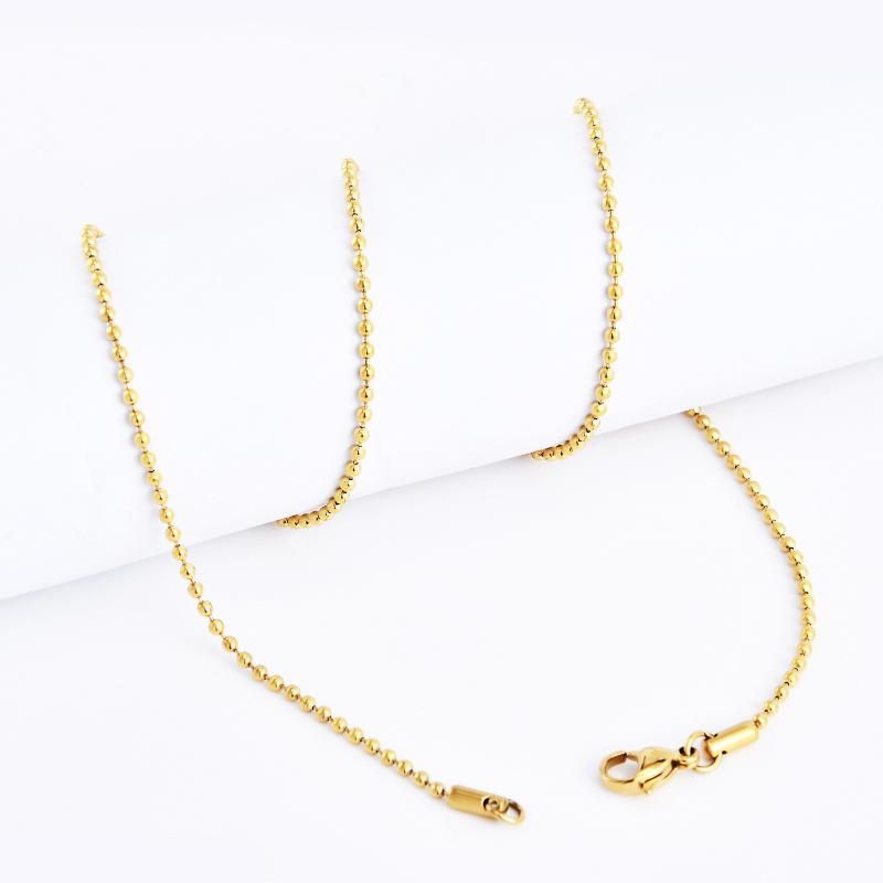 Promotional Gift Fashion Accessories Chain Gold Plated Round Bead Necklace Jewelry for Layering Necklaces Design
