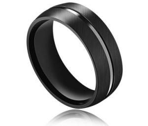 High Quality Black Plated Stainless Steel Men Finger Ring