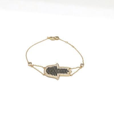 Elegant Gold Bracelet Pure Silver Jewelry for Ladies Party