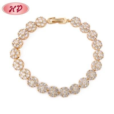 Fashion Jewellery 18K Gold Color Zircon Charms Bracelet