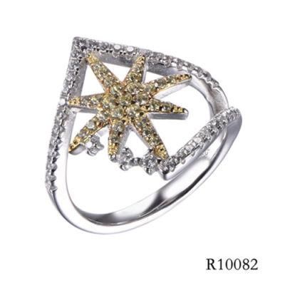 Creative Asterism 925 Silver with CZ Ring