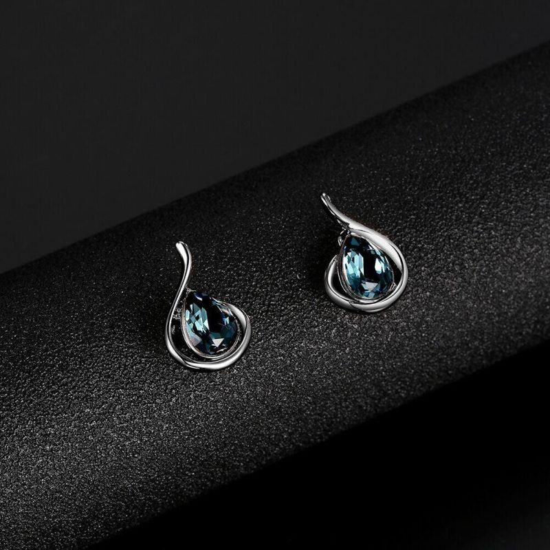 2022 Cross-Border Amazon Hot Selling Gourd Necklace and Earrings Fully-Jeweled Crystal Necklace Earrings