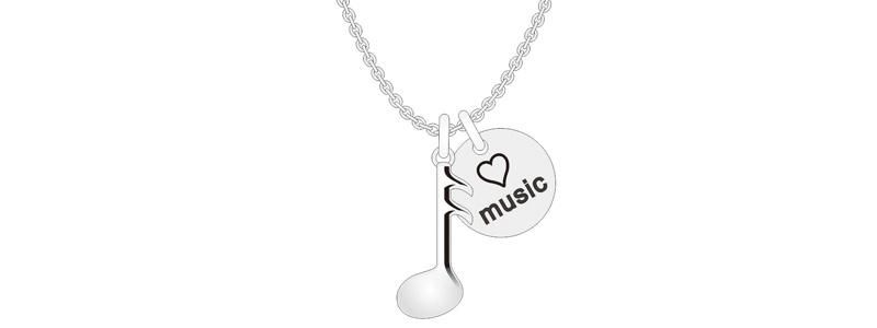Creative Design Music Letter Symbol Silver Jewelry Set