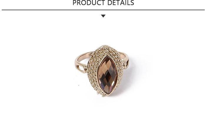 Universal Fashion Jewelry Brown Rhinestone Gold Ring