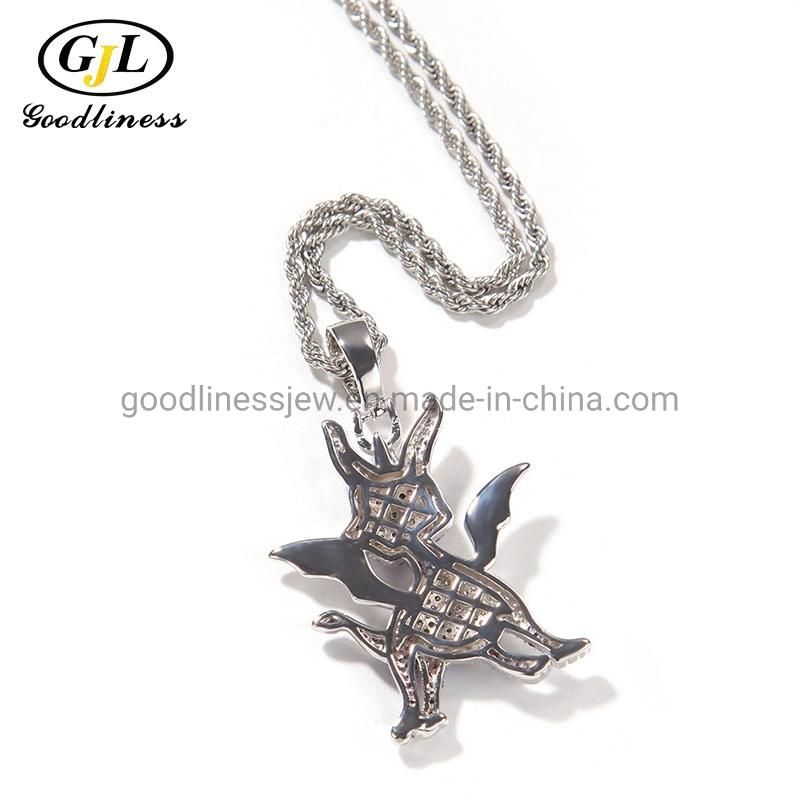 Custom Gold Filled Cubic Zirconia Cartoon Dragon Pendant Necklace Design