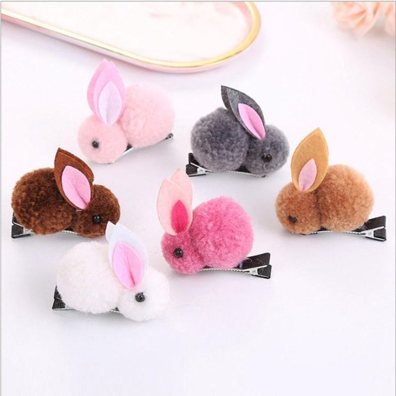 Lovely Rabbit Hair Clip Child Elastic Hair Band Tie with Rabbit Kids