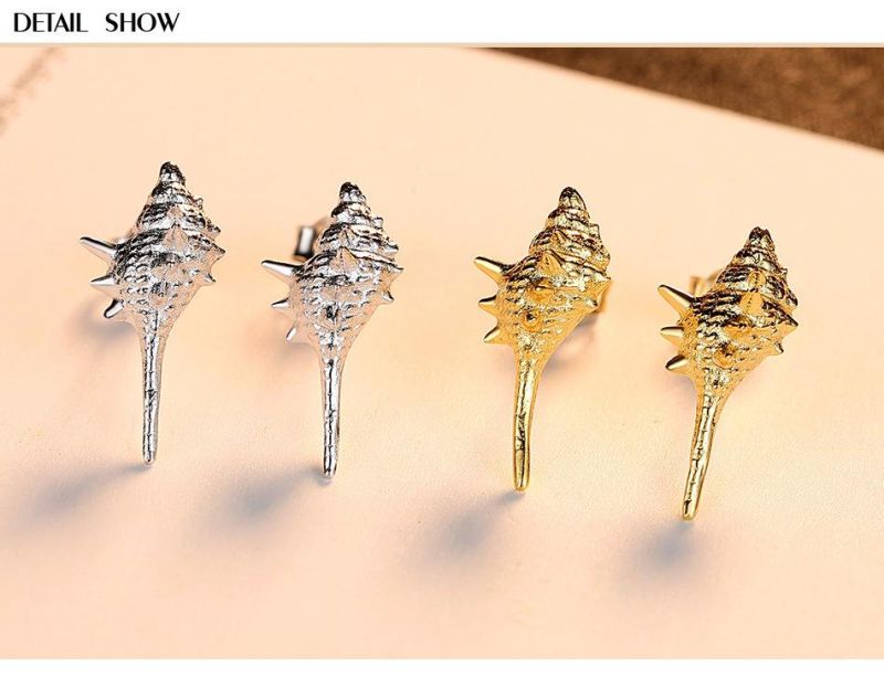 Conch Design Sliver and Gloden Fashion Ear Stud