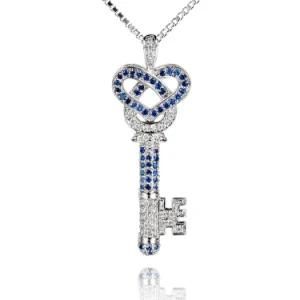 Brand New Fashion Jewelry Accessories Blue Stone Key Pendant