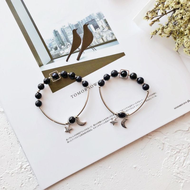 Star Blue Sandstone Transit Pearl Star Moon Bracelet
