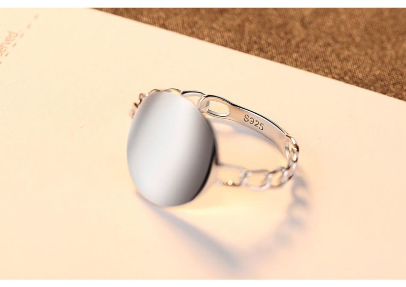 Online Hot Customized Fashion 925 Sterling Silver Big Round Rings