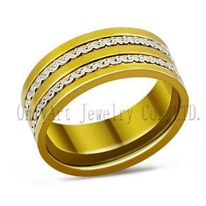 with Wire Inlaid Gold Plated Steel Ring (OATR0335)