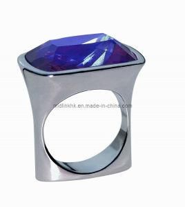 Fashion Jewelry - Ring with Mysterious Blue Glass (RG191R)